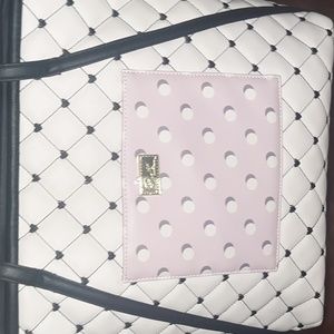 Betsy Johnson large quilted hearts purse / tote, EUC, pink black white